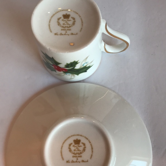 Danbury Mint Holly Demitasse Cup and Saucer - Picture 2 of 4
